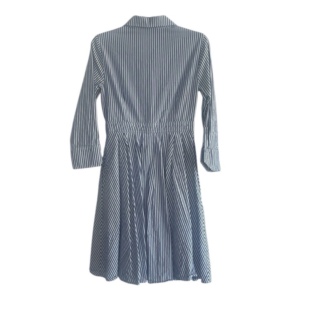 Eliza J Navy and white Striped Fit and Flare Dress Size 4 - Picture 6 of 12
